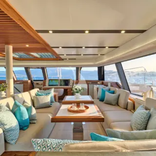 Main Salon with convertible dining table