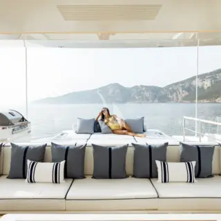Sun deck aft BBQ and seating area