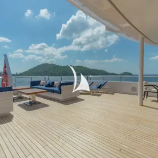 Owner’s deck aft with lounging area