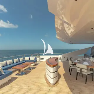 Main deck aft seating and dining area