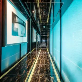 Striking walk way to Master Stateroom