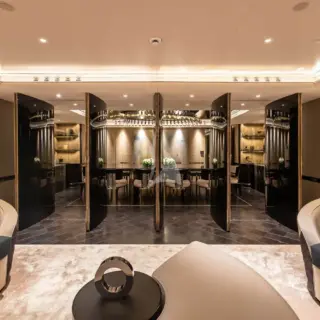 Grand Reveal of Formal Dining Salon from Main Salon