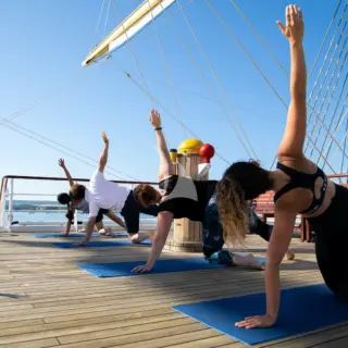 Yoga on the sundeck