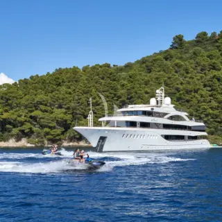 At anchor with jetskis