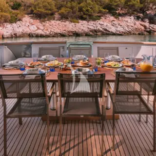 Aft deck- al fresco dining area