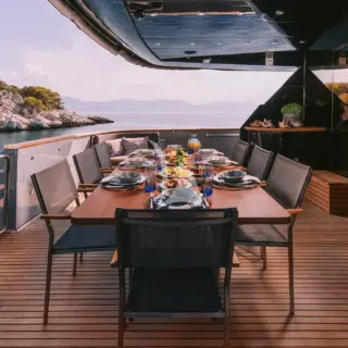 Aft deck- al fresco dining area