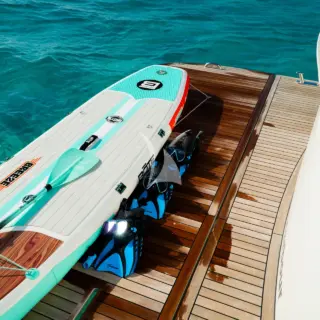 Inflatable Paddle boards and snorkeling gear