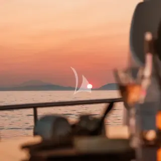 Dazzling sunset on m/y ANLIA