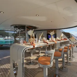 sundeck informal dining area next to BBQ