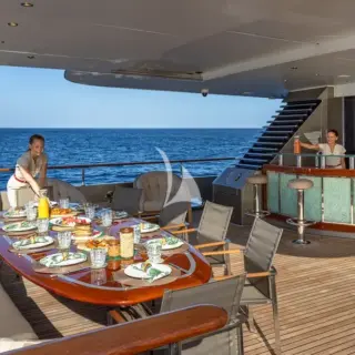 Main deck aft in dining set up mode