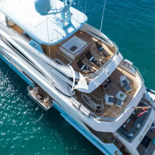 Tri decks aft and 2 fold down balconies