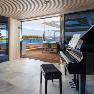 piano and wine cooler
