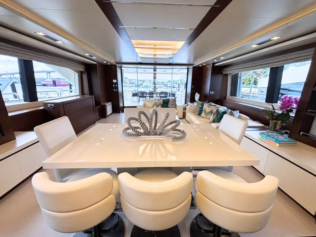 INSIEME - Main Salon Dining Table Looking Aft