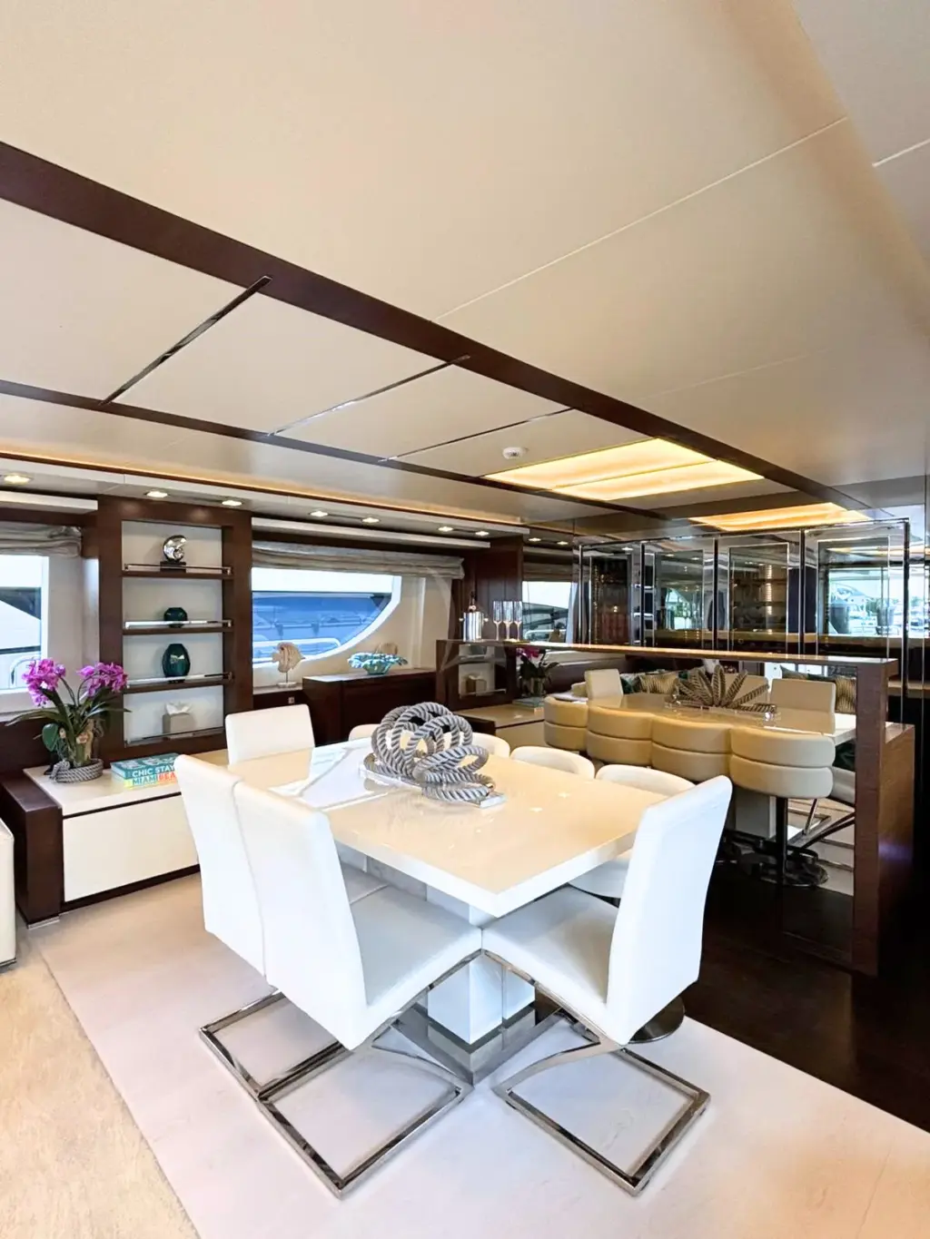 INSIEME - Main Salon Dining Table Looking Forward