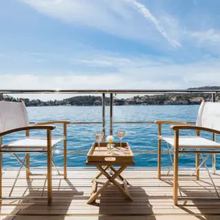 Main deck balcony from the saloon