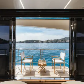 Main deck balcony from the saloon