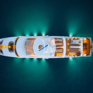 View from above at sunset