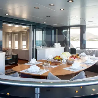 Aft deck dining table