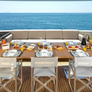 Aft deck - al fresco set up