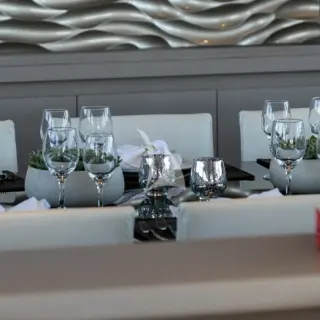 Main deck - dining area (set up) - chairs have been replaced in 2023-2024