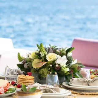 Aft deck dining area