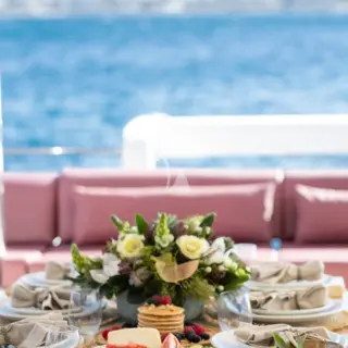 Aft deck dining area