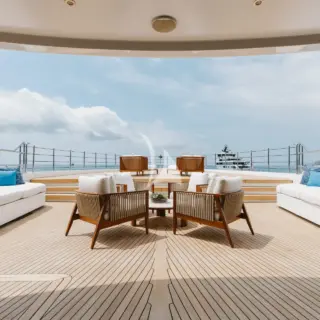 Principle's private foredeck area facing forward