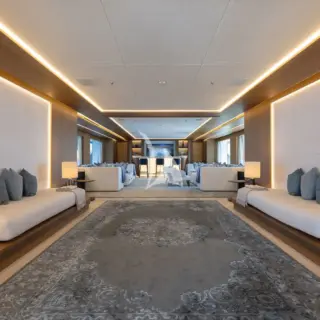 Grand entrance into the salon main deck