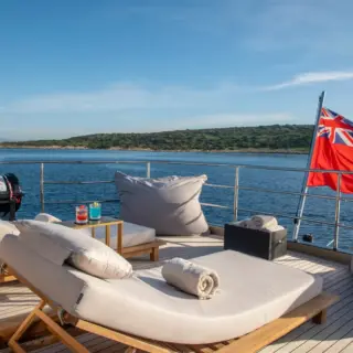 Bridge deck aft sunbathing