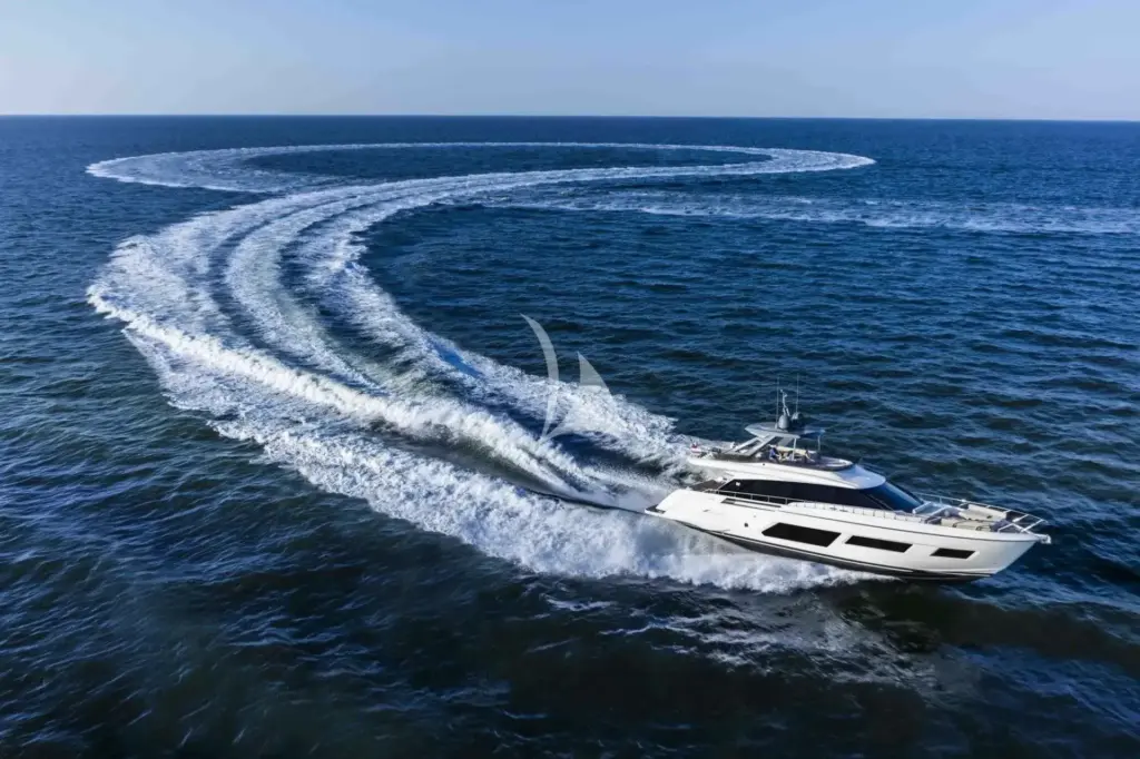 Sistership: M/Y Care One has no hardtop, but bimini