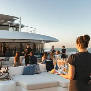 Entertaining on the forward deck