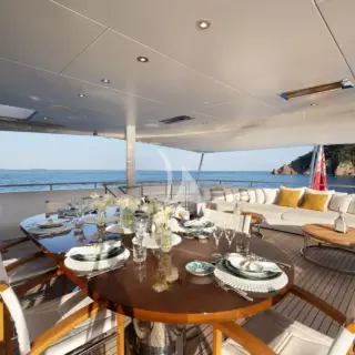 Bridge deck aft with dining