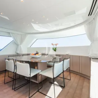 Formal dining area in main saloon