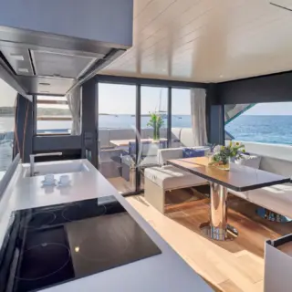 Main deck dining area & galley