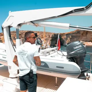 Motor Yacht Voyager - tender & crane