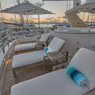 Sun loungers sundeck aft