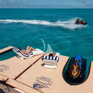 Inflatable Swim Platform Extension with JetSki dock
