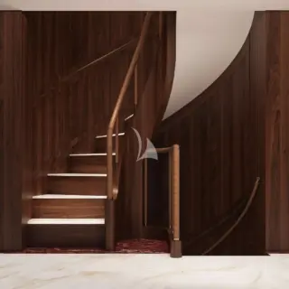 RENDERING New modern staircase handrail