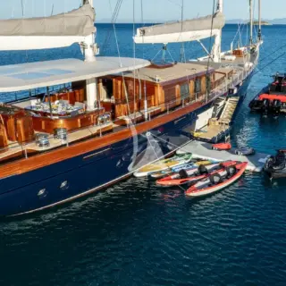 At anchor with toys