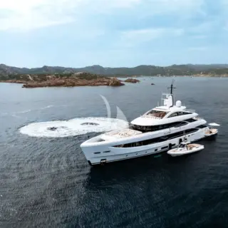At anchor with tender and toys
