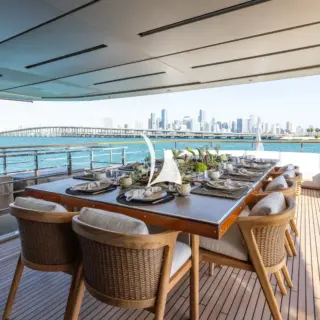 Upper deck outdoor dining area