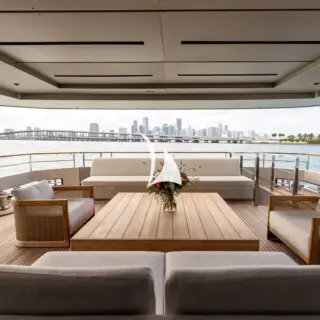 Main deck outdoor seating area