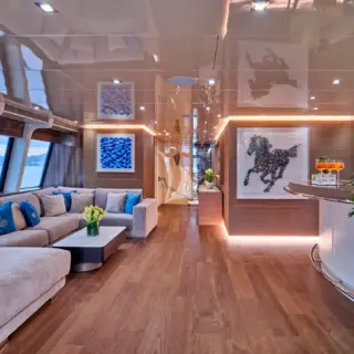 Upper Deck Salon & Bar at Night