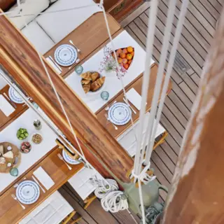Black Swan - deck dining setup