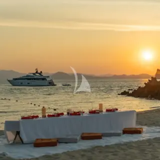 Sunset beach set up