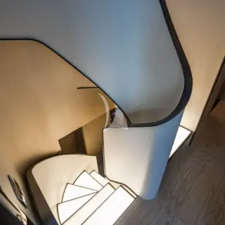 Stairs to guest suites