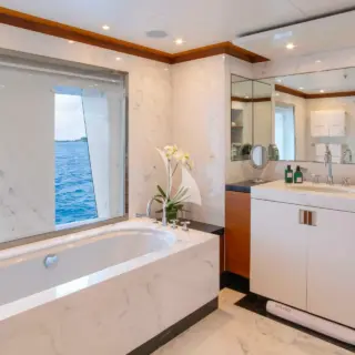 MAIN DECK MASTER SUITE HIS AND HERS ENSUITES