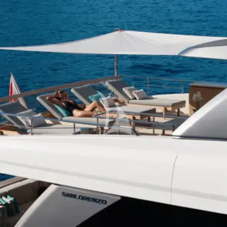 Sunbeds on the upper deck
