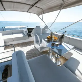 Sports fly deck dining and sunpad