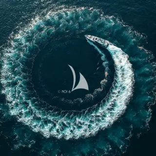 At sea
